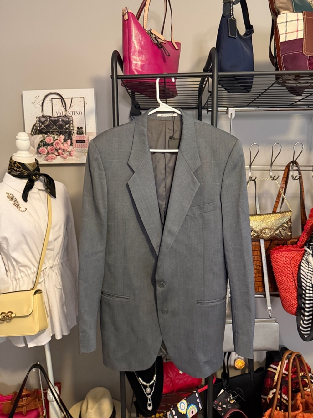 Yves Saint Laurent Men's Gray Two-Button Sport Coat